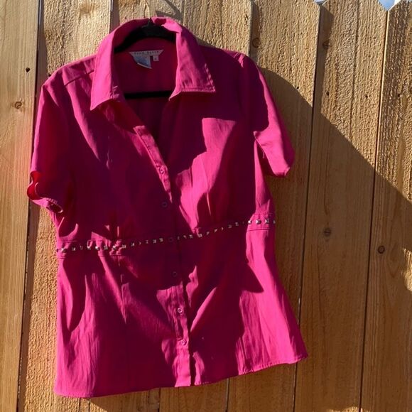 Take 50% OFF- Fred David Stretch Women's Button-Down Blouse, Size-XL - Picture 3 of 8
